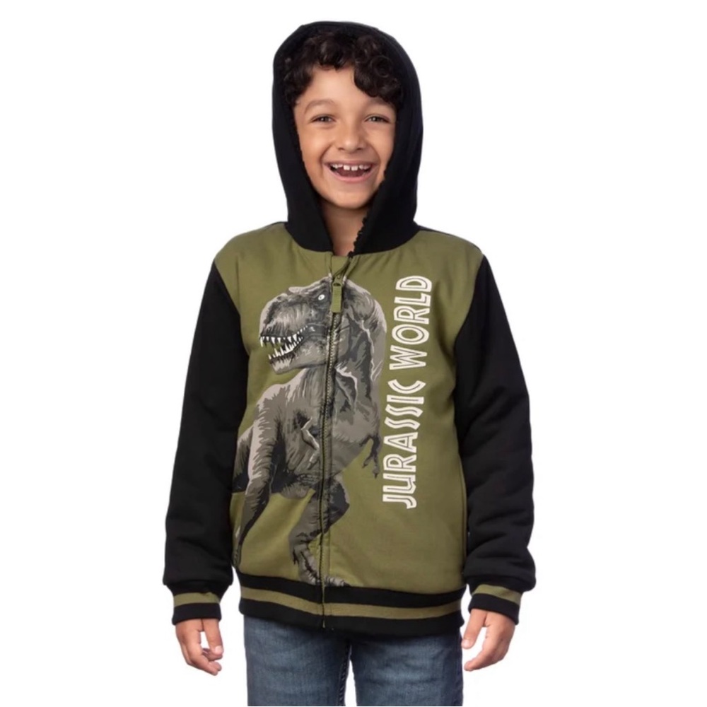 NWT Jurassic World Kids Hooded Plush Jacket with T-Rex size 3T - Picture 3 of 5